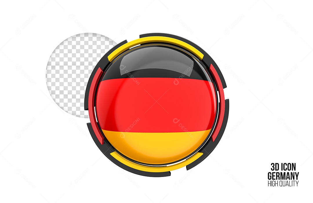 Ícone 3D da Alemanha Elemento para composição PSD