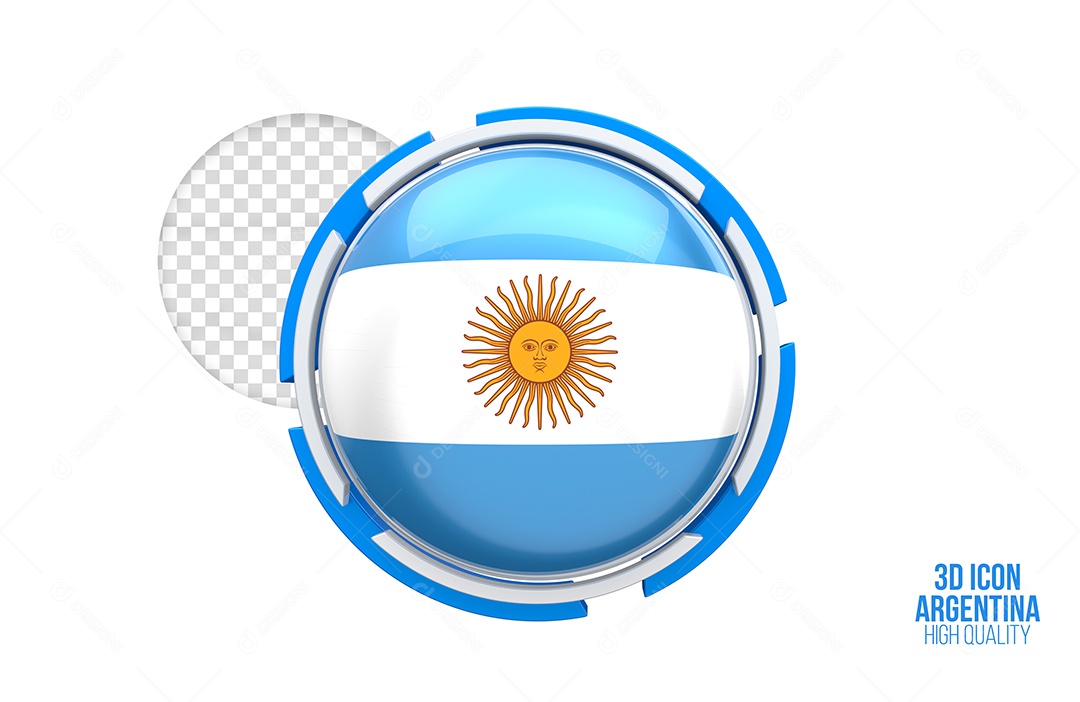 Argentina 3D Icon Element for Compositing PSD