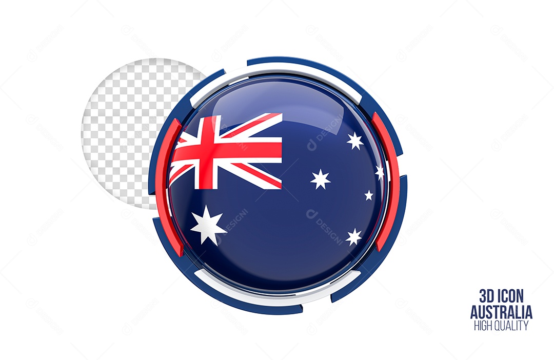 Ícone 3D da Austrália Elemento para composição PSD