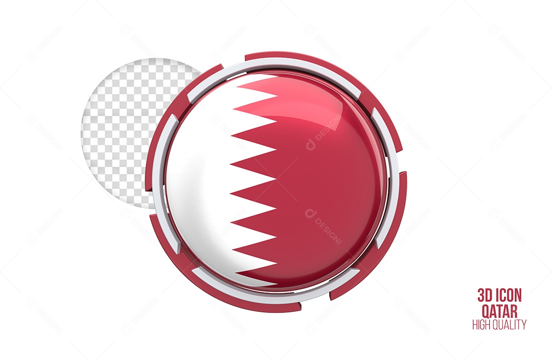 Ícone 3D do Qatar Elemento para composição PSD