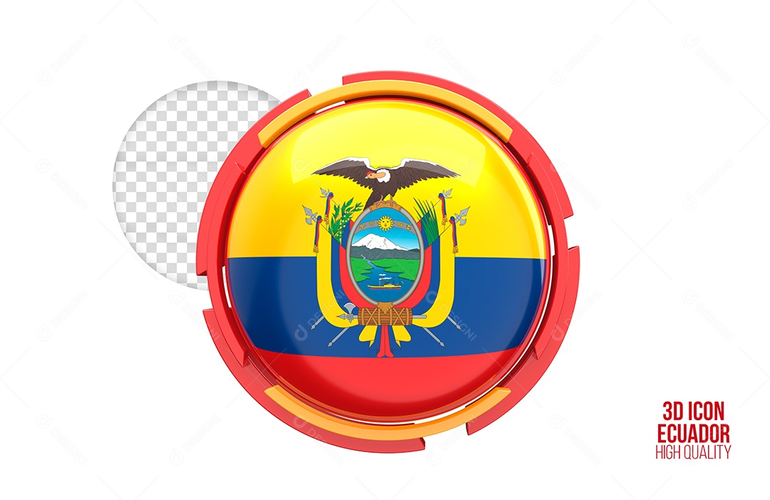 Ícone 3D do Equador Elemento para composição PSD