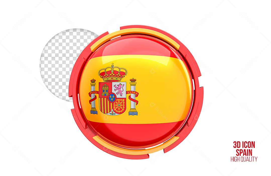 Ícone 3D da Espanha Elemento para composição PSD