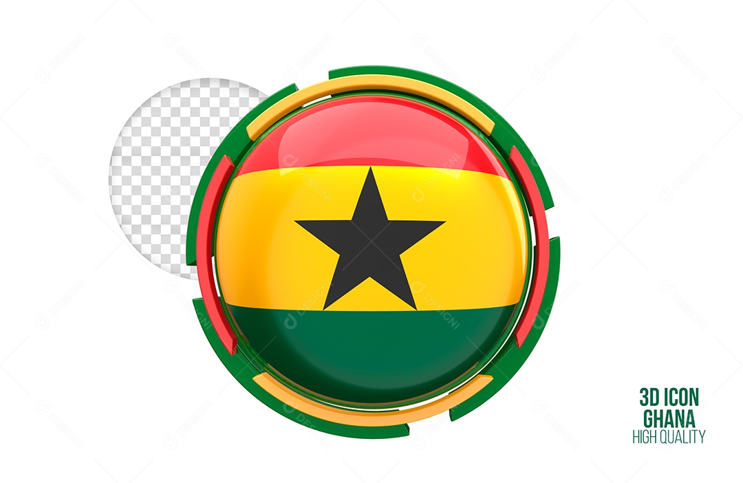 Ícone 3D do Gana Elemento para composição PSD