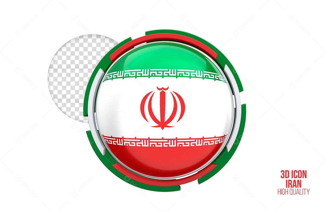 Ícone 3D do Irão Elemento para composição PSD