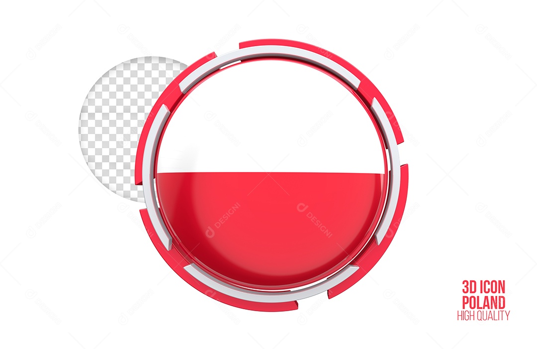 Ícone 3D da Polônia Elemento para composição PSD