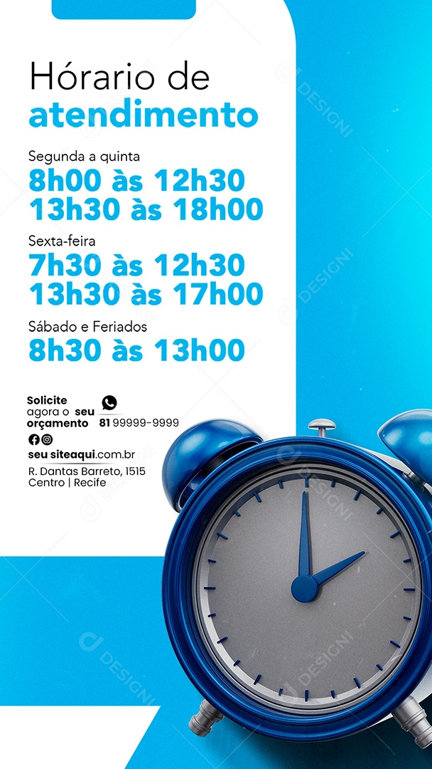 Story Horário de Atendimento Serralheria Social Media PSD Editável
