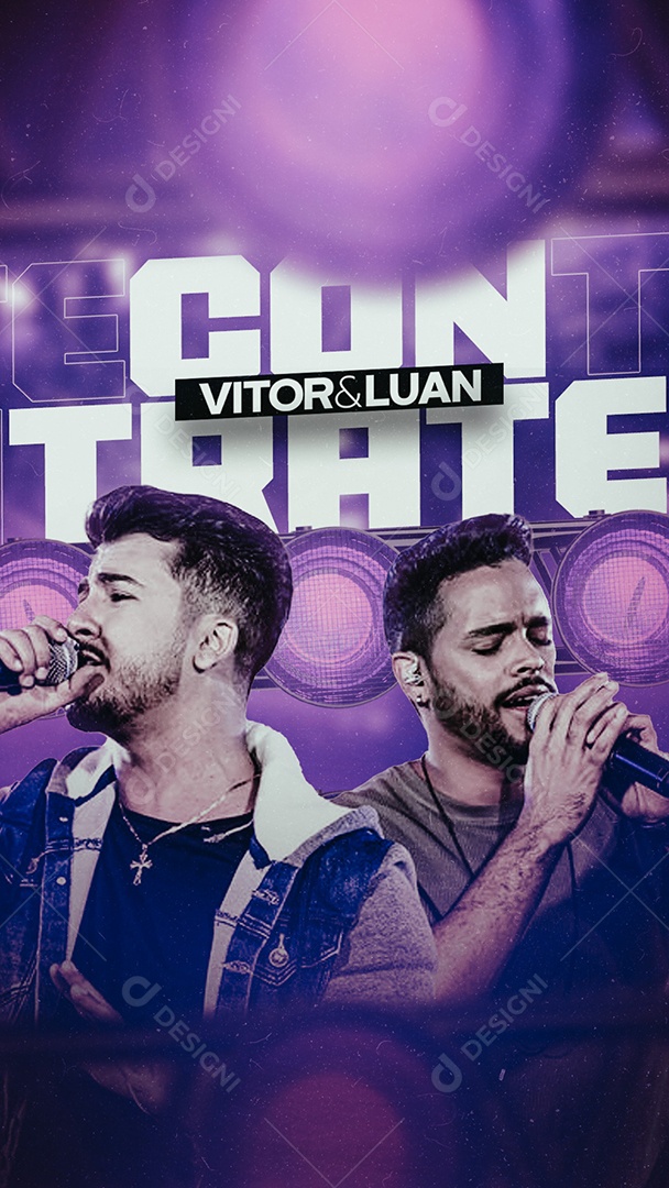 Story Contrate Vitor e Luan Sertanejo Flyer Social Media PSD Editável