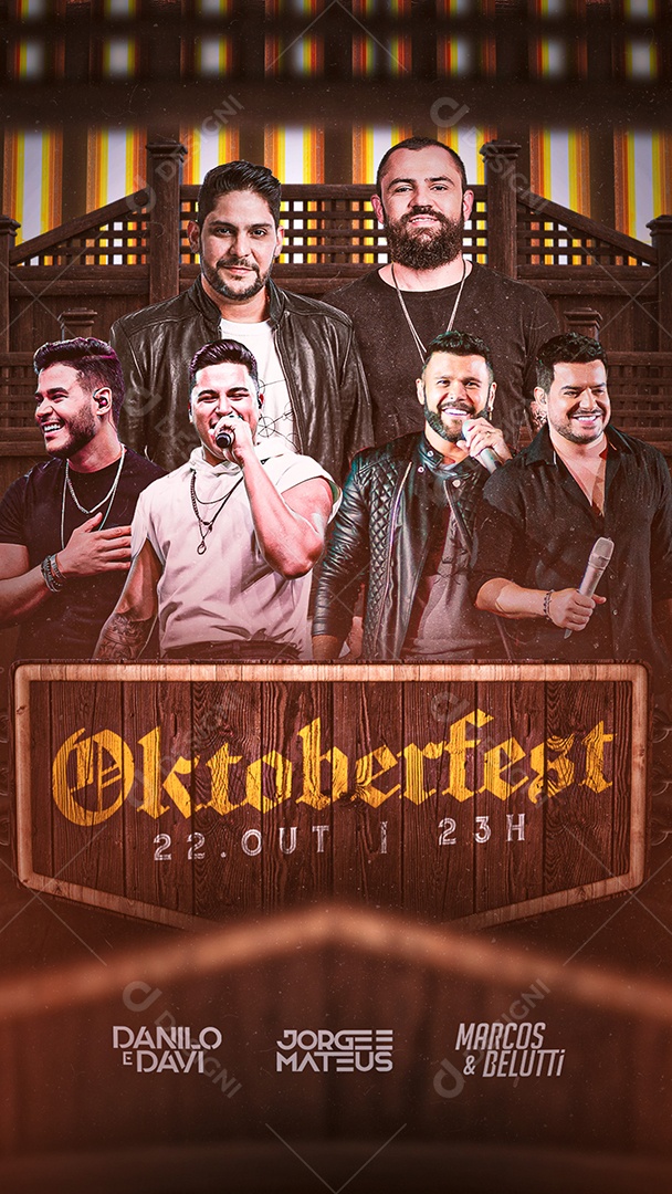 Story Oktoberfest Danilo e Davi Jorge e Mateus Marcos e Belutti Flyers Social Media PSD Editável