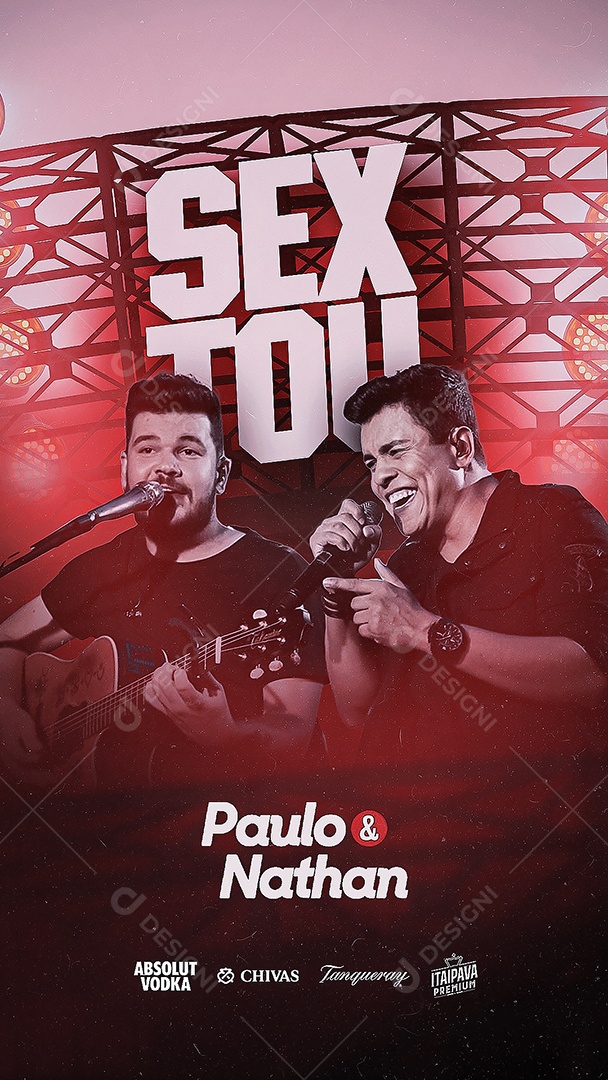 Story Sextou Paulo e Nathan Sertanejo Flyer Social Media PSD Editável