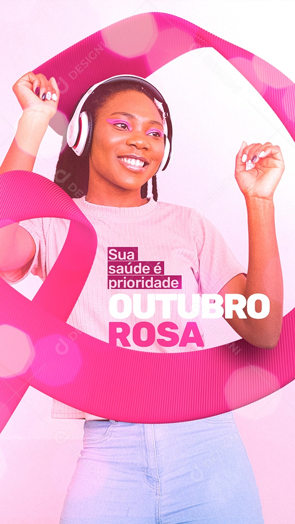 Story Sua Saúde é Prioridade Outubro Rosa Social Media PSD Editável