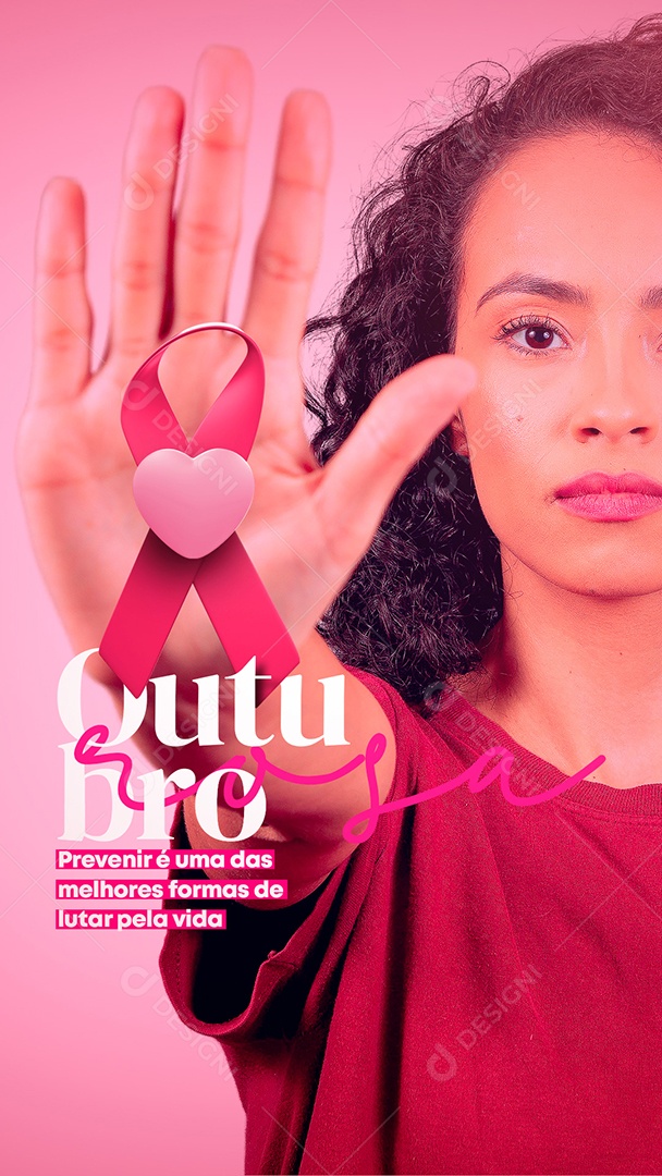 Story Prevenir é uma das Melhores formas de Lutar pela Vida Outubro Rosa Social Media PSD Editável
