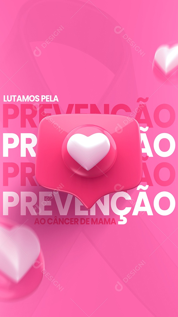 Story Lutamos pela Prevenção Outubro Rosa Social Media PSD Editável