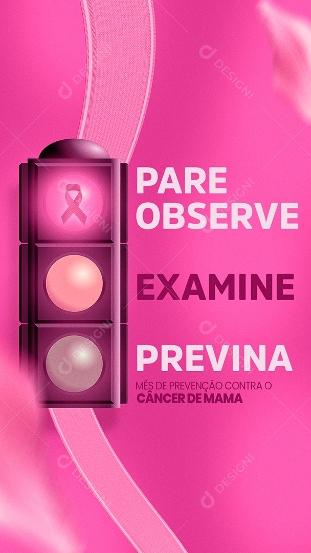 Story Para Observer Examine Previna Mês de Prevenção contra o Câncer de Mama Social Media PSD Editável