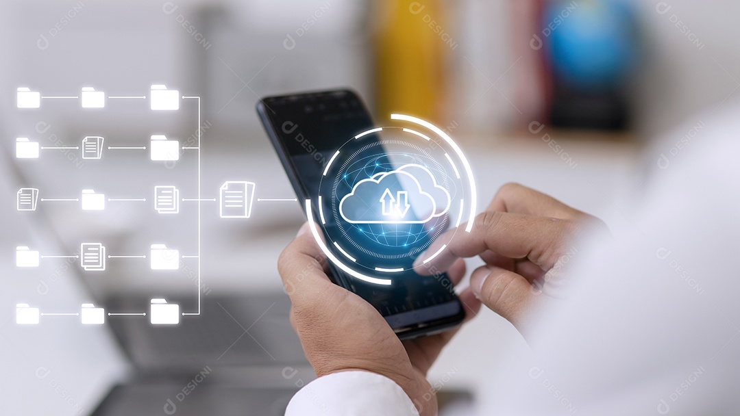 Documento em pasta para gerenciar um sistema de nuvem híbrida e fazer download