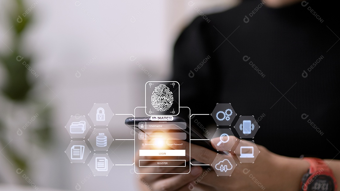 Digitalização de impressões digitais e autenticação biométrica, processamento