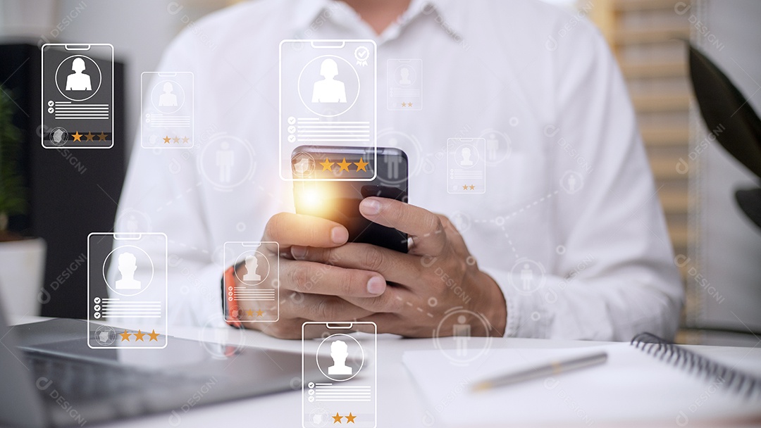 Conceito de serviço de pesquisa especialista em aplicativo de recrutamento online