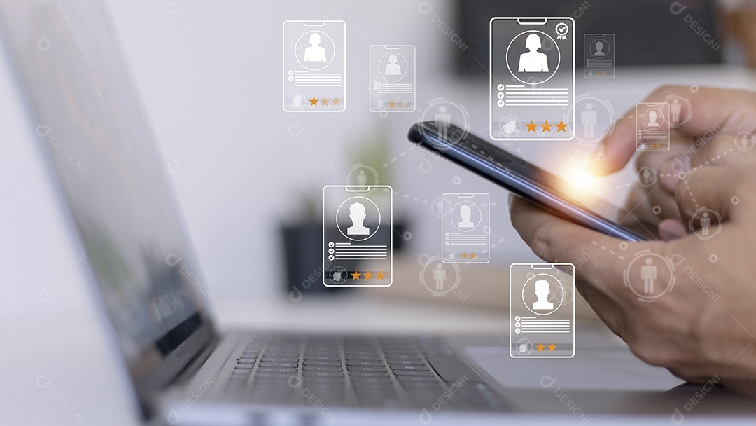 Conceito de serviço de pesquisa especialista em aplicativo de recrutamento online