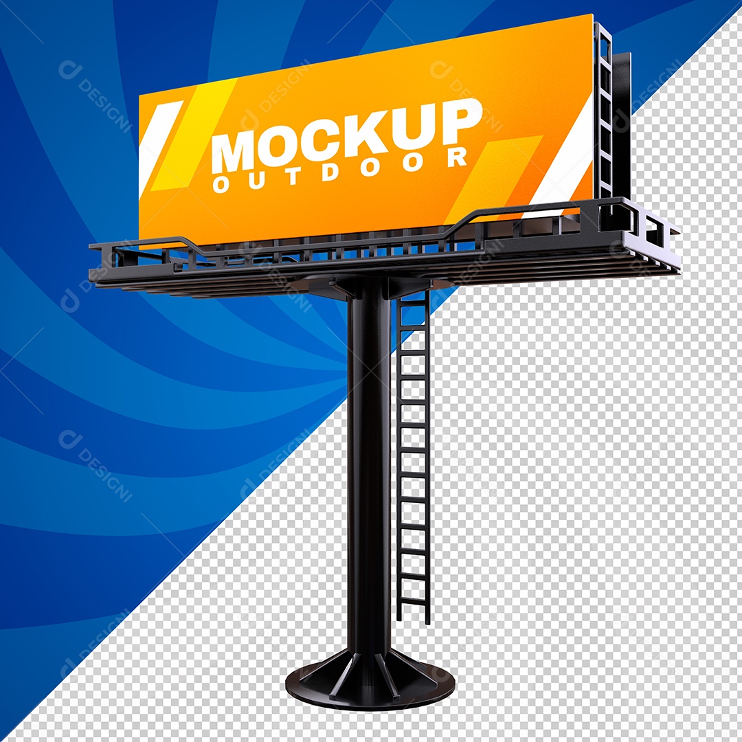 Mockup 3D Outdoor Para Publicidade PSD