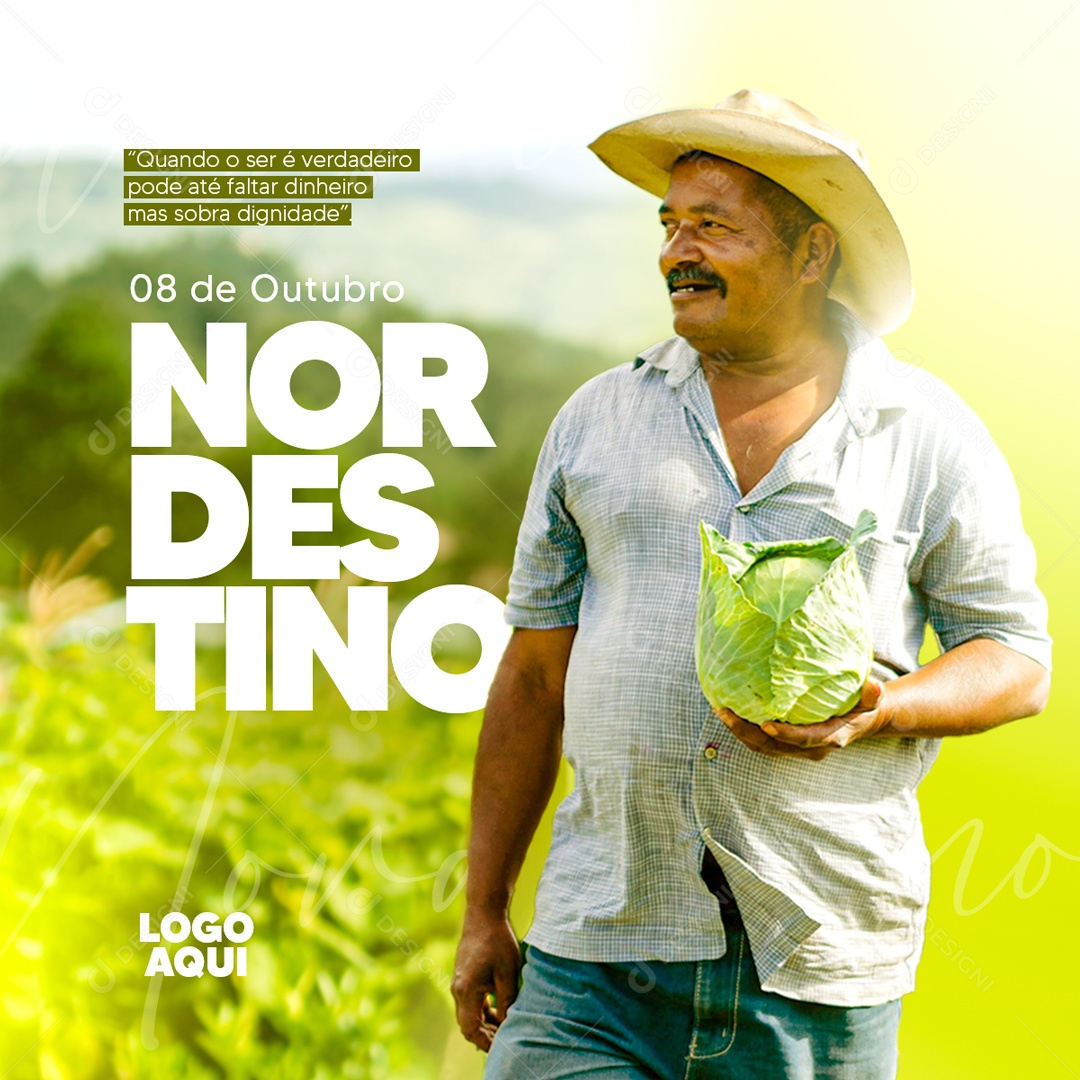 Social Media Dia do Nordestino 08 de Outubro Nordeste PSD Editável