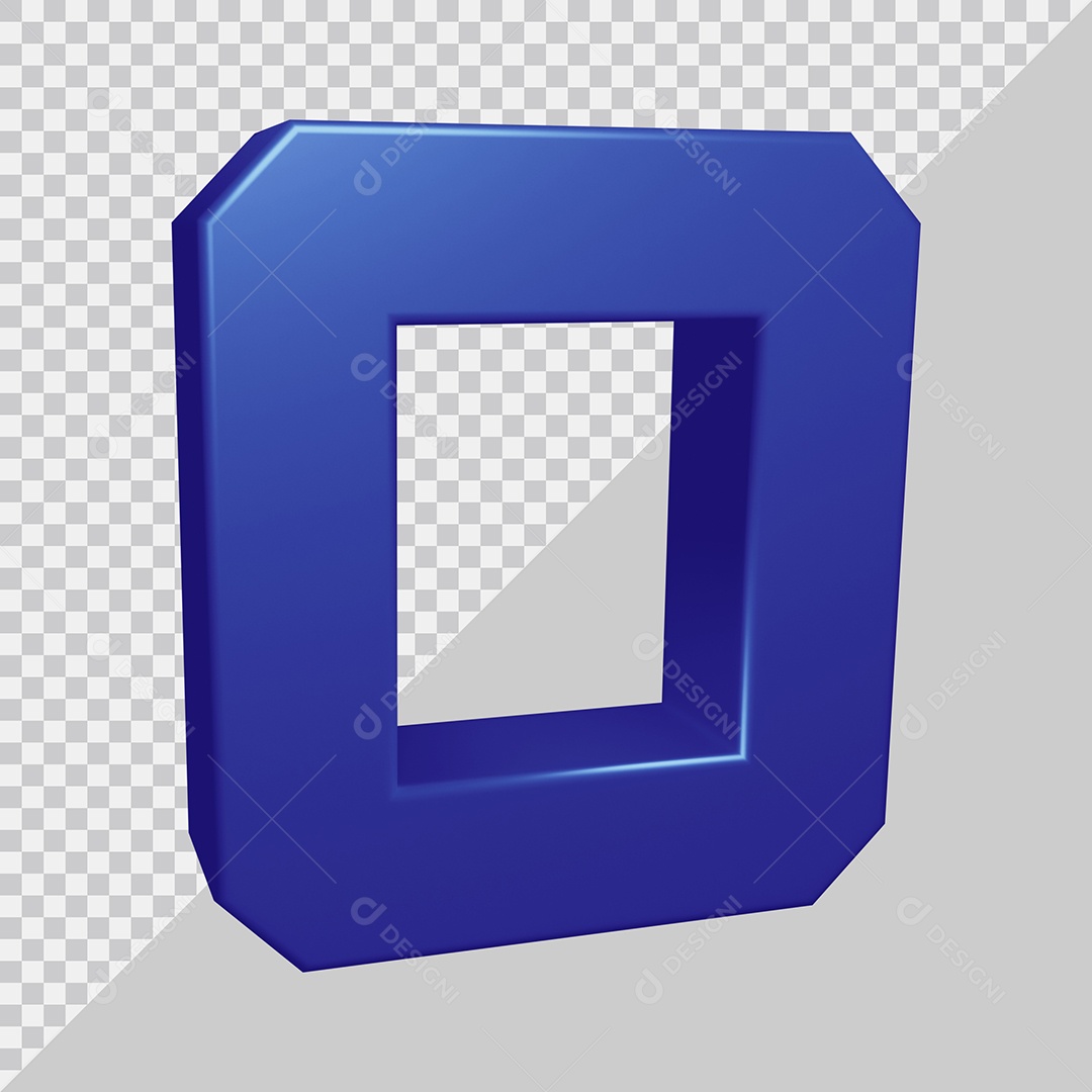 Elemento 3D Para Composição Letra O Azul PSD