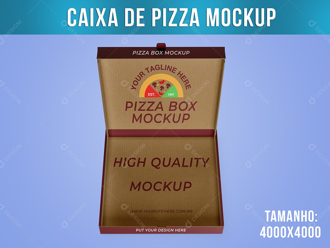 Caixa Pizza Aberta Mockup PSD