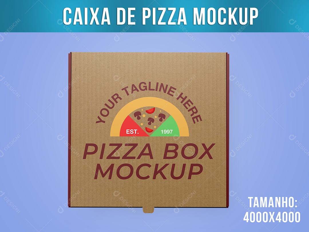 Caixa Pizza Fechada Mockup PSD