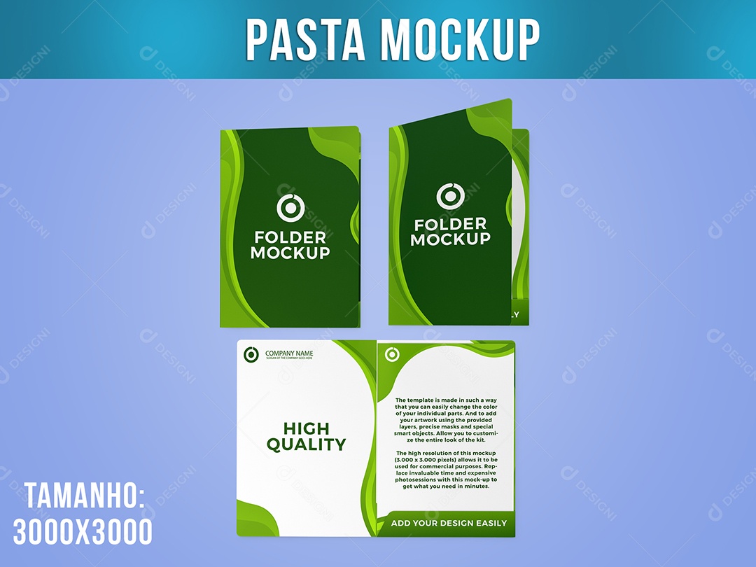 Pasta Mockup Papel A4 PSD