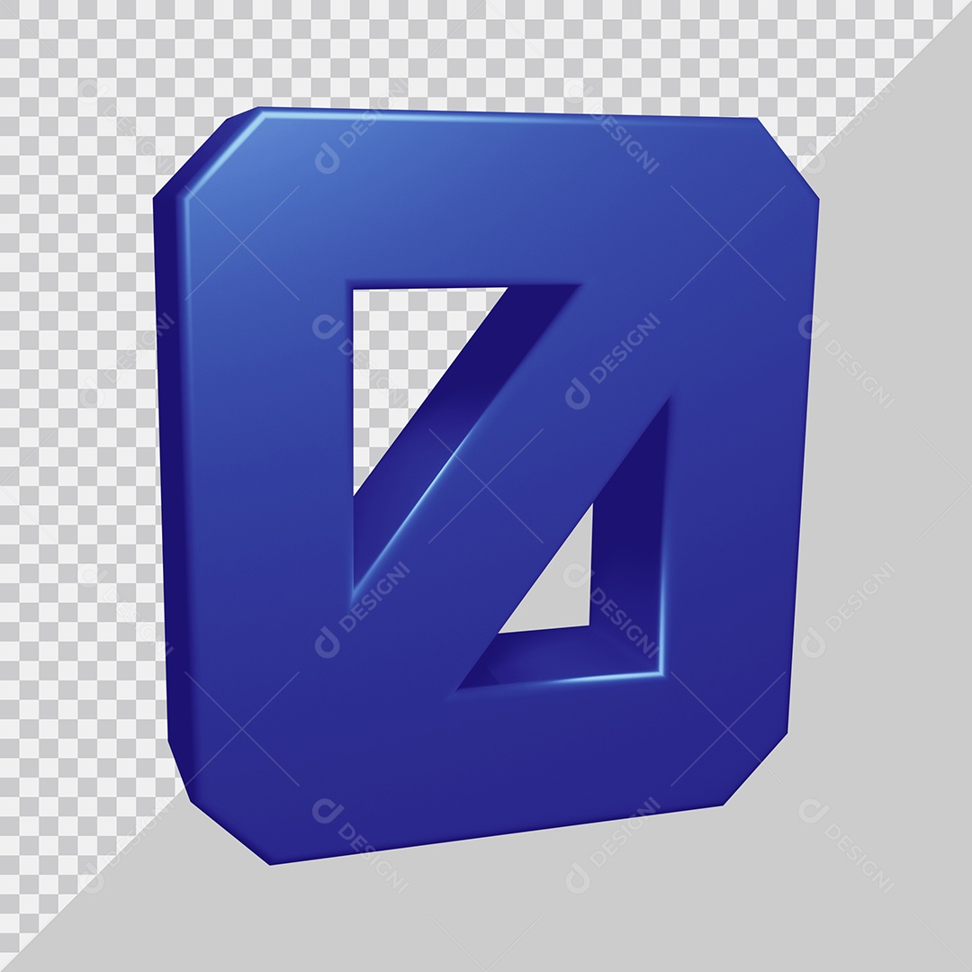 Elemento 3D Para Composição Número 0 Azul PSD