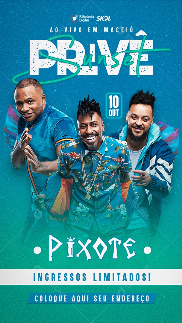 Flyer Privê Pixote Shows Social Media PSD Editavel