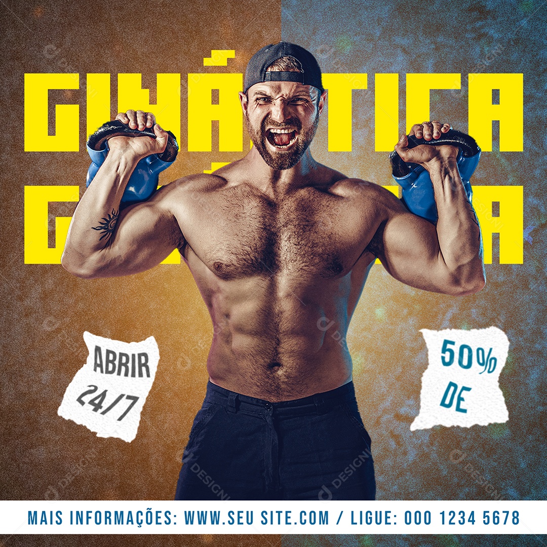 Ginástica Treinamento Academia Social Media PSD Editável
