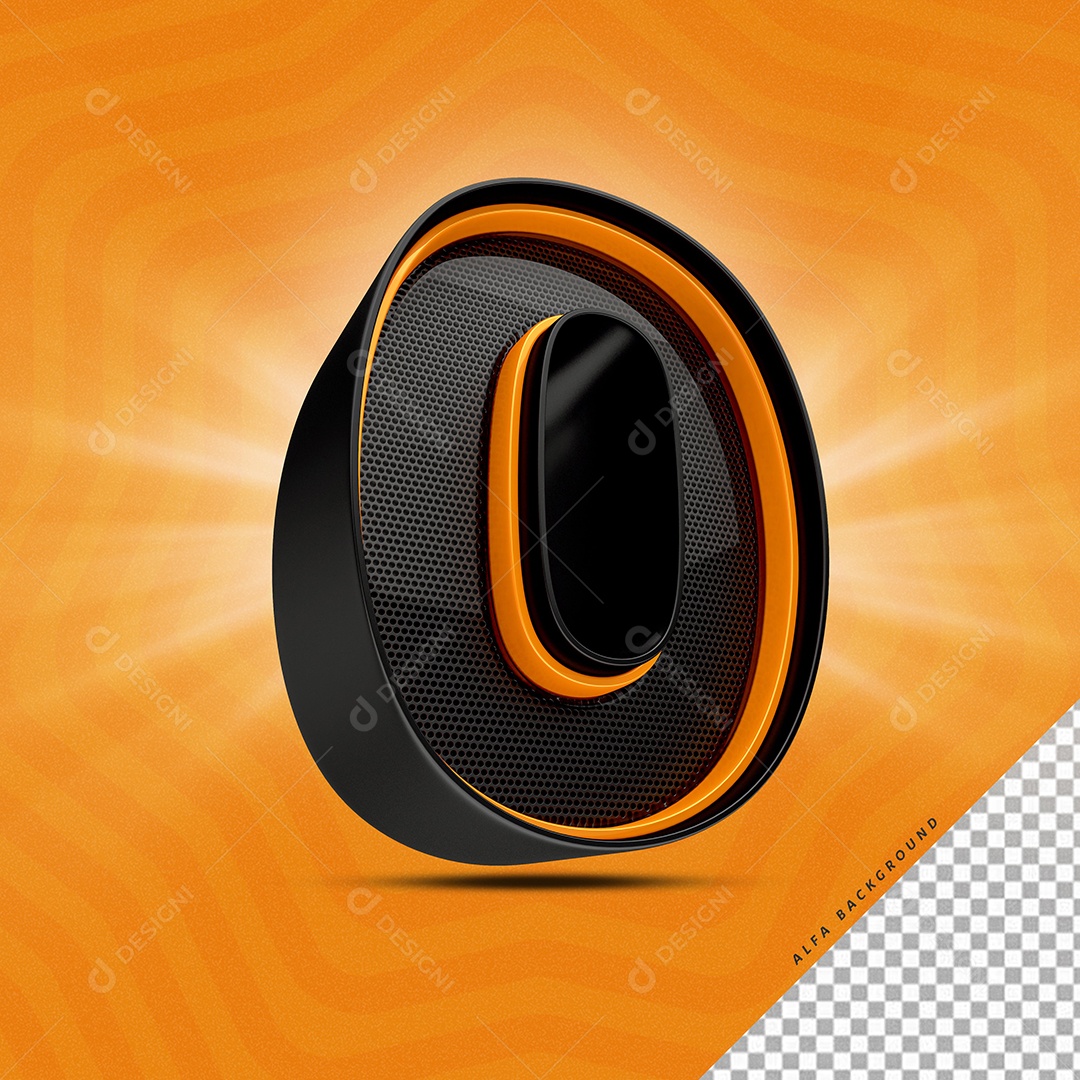 Número 0 3D Para Composição PSD