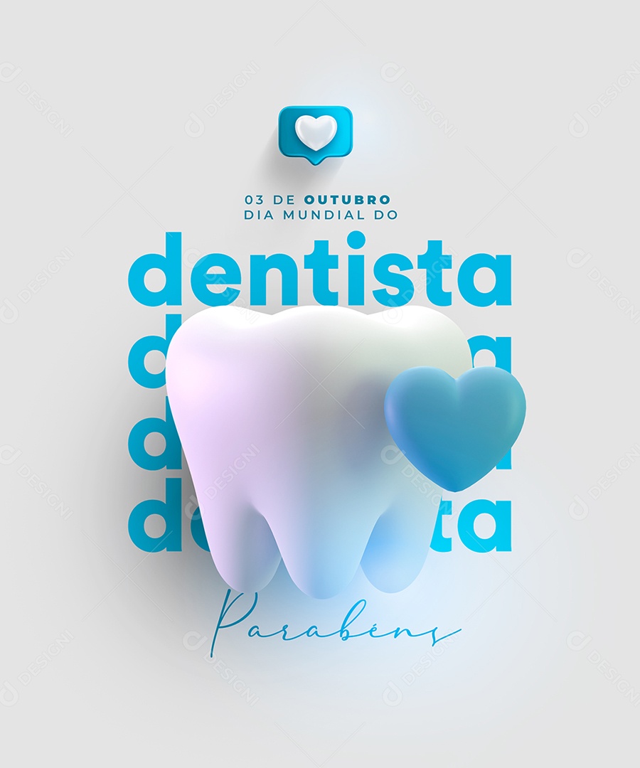 Parabéns Dentista 3 de Outubro Dia Mundial do Dentista Social Media PSD Editável