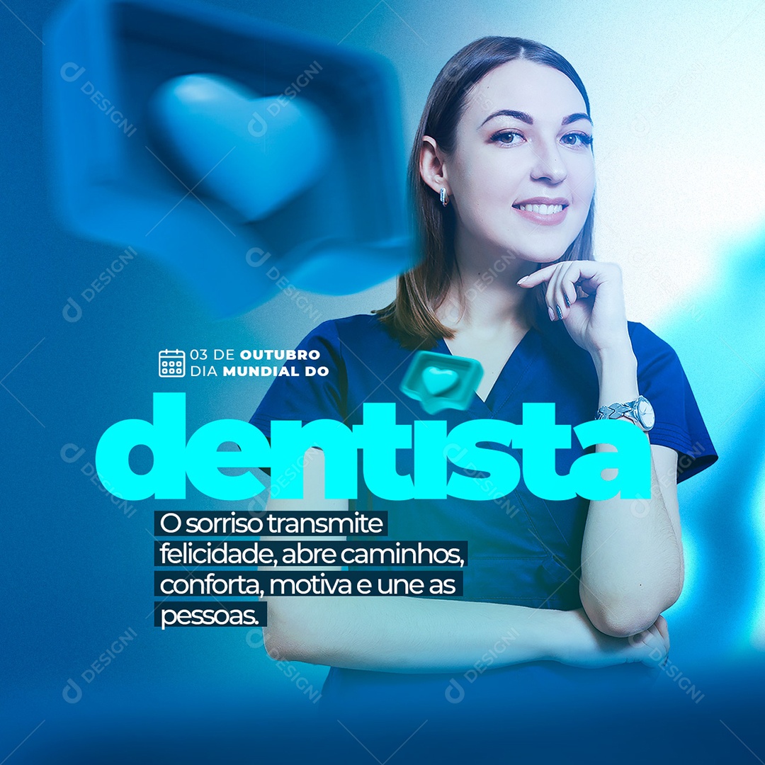 O Sorriso Transmite Felicidade Dia Mundial do Dentista Social Media PSD Editável