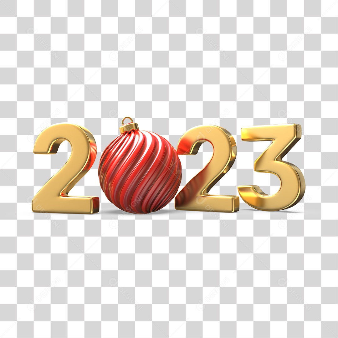 Número 3D 2023 Ano Novo PNG Transparente Sem Fundo