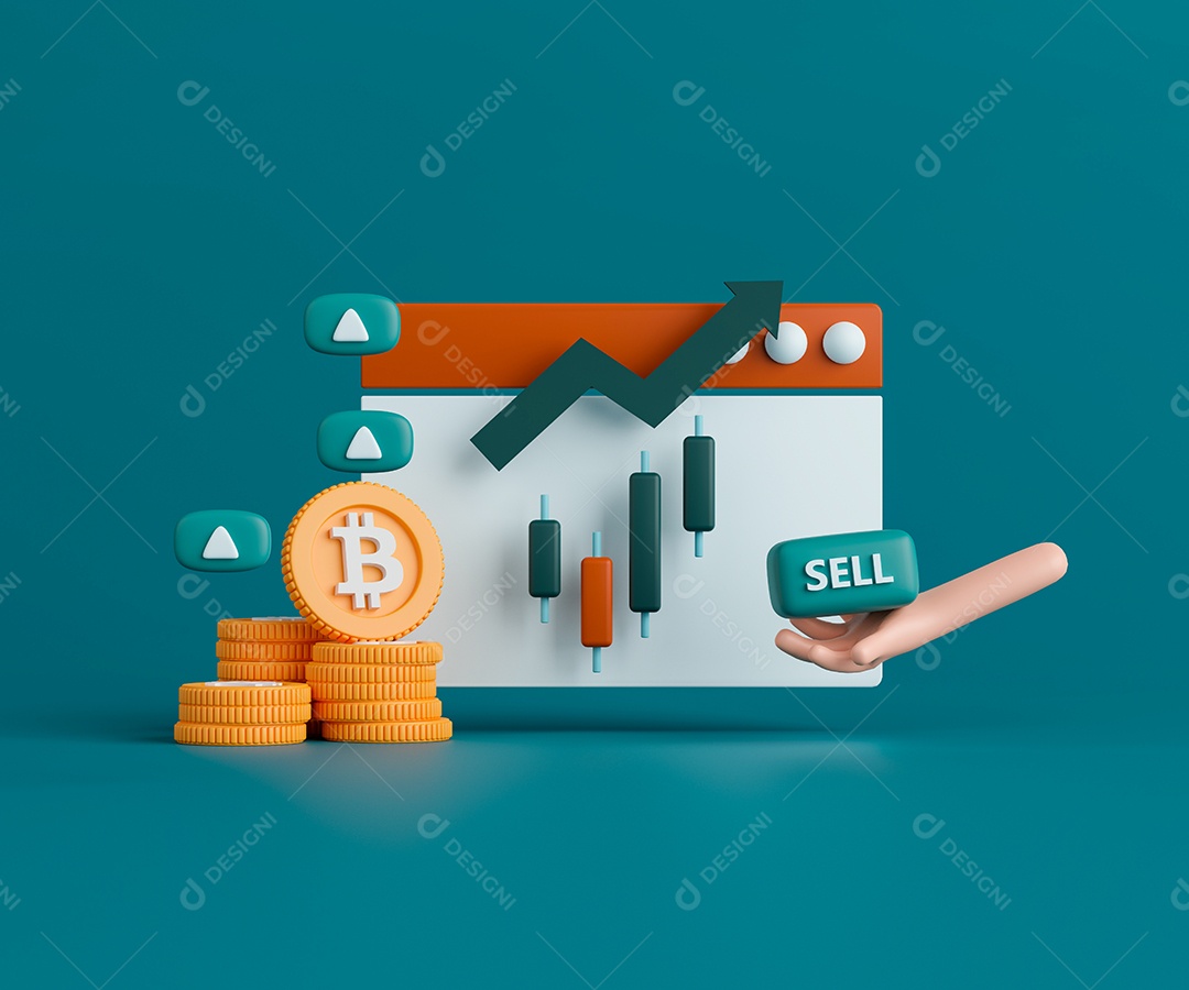 Conceito criptomoedas de Bitcoin