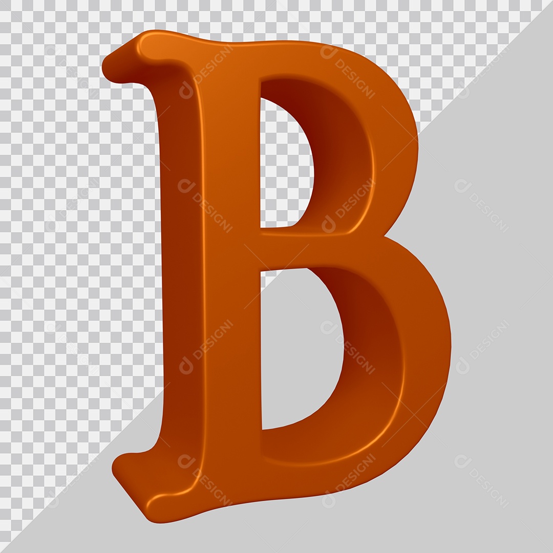 Elemento 3D Para Composição Letra B Marrom PSD