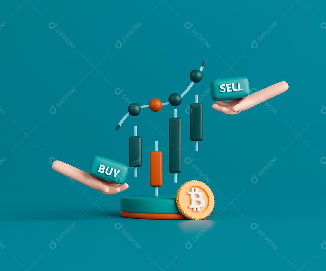 Conceito criptomoedas de Bitcoin