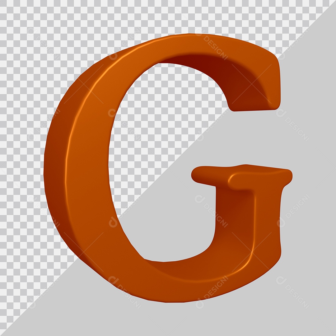 Elemento 3D Para Composição Letra G Marrom PSD