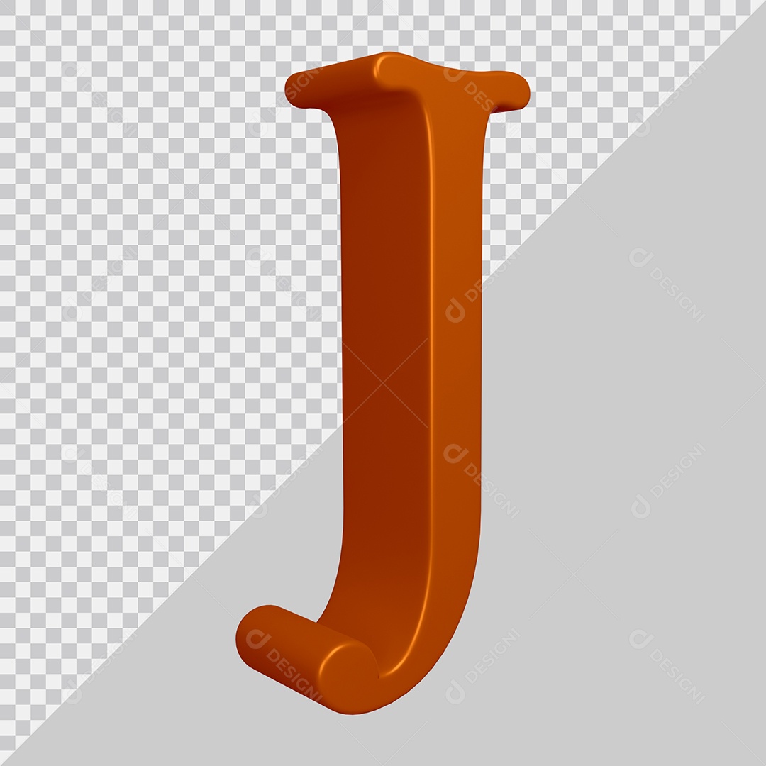 Elemento 3D Para Composição Letra J Marrom PSD