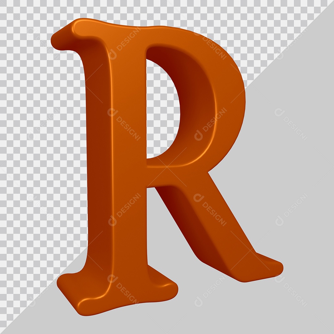 Elemento 3D Para Composição Letra R Marrom PSD