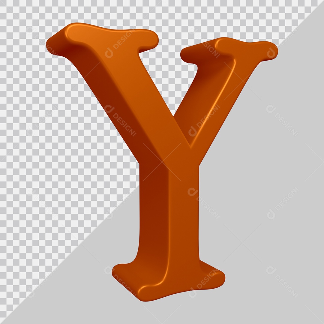 Elemento 3D Para Composição Letra Y Marrom PSD