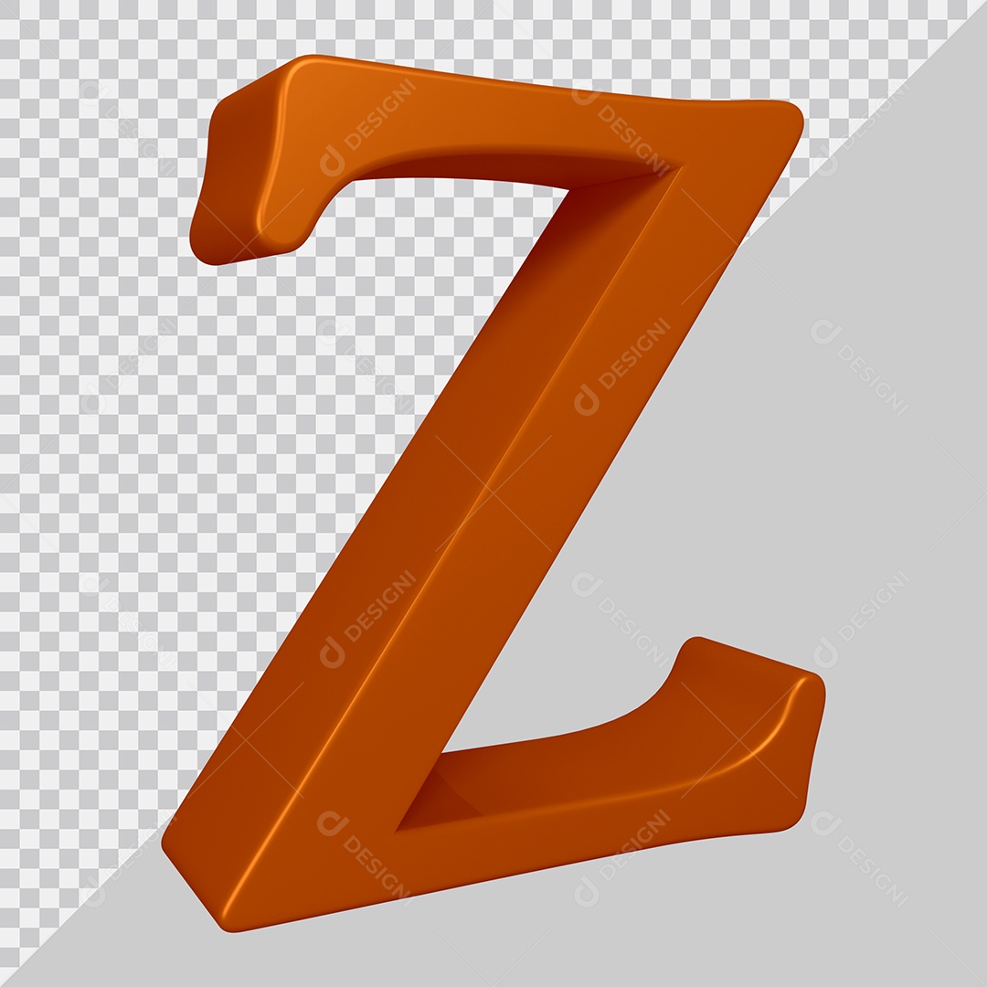 Elemento 3D Para Composição Letra Z Marrom PSD