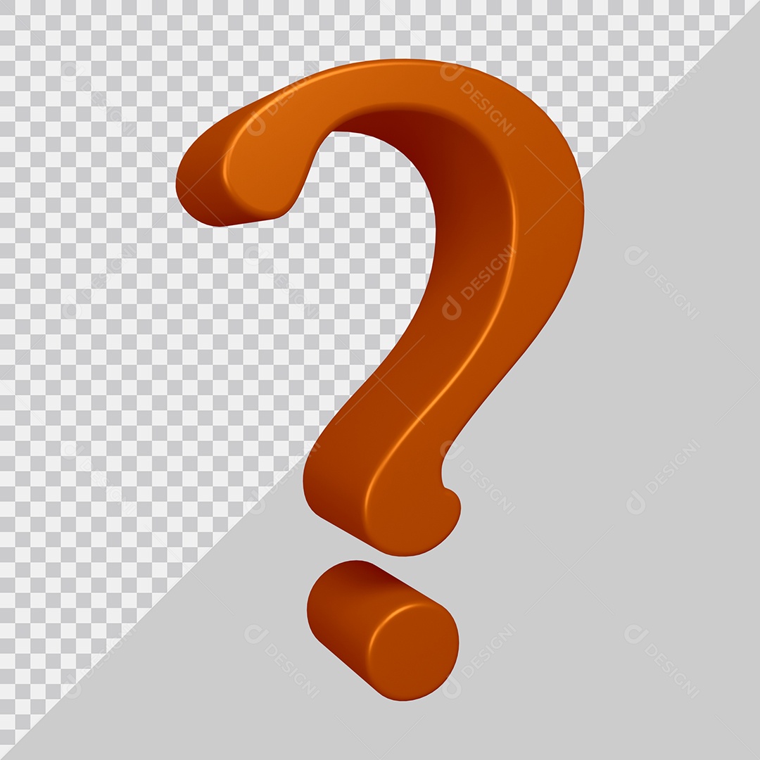 Elemento 3D Para Composição Símbolo de ponto de interrogação Marrom PSD