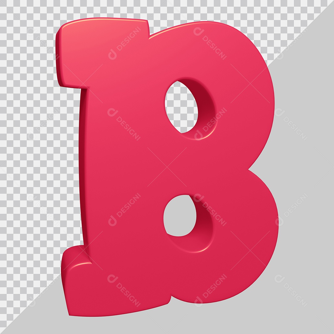 Elemento 3D Para Composição Letra B Rosa PSD