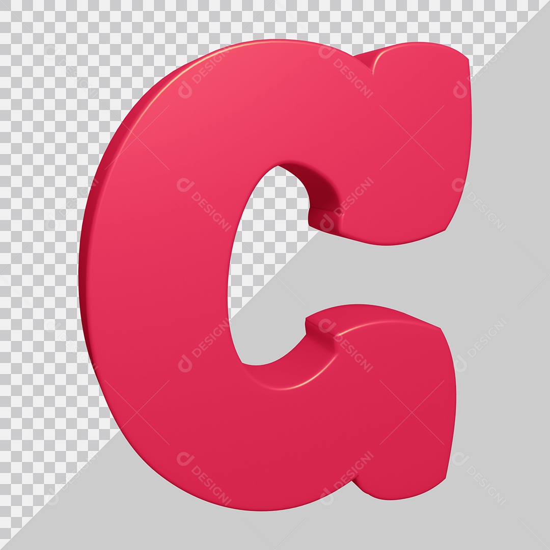 Elemento 3D Para Composição Letra C Rosa PSD