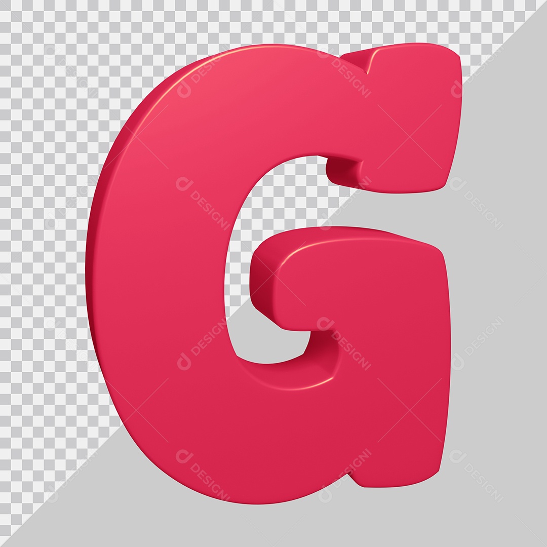 Elemento 3D Para Composição Letra G Rosa PSD