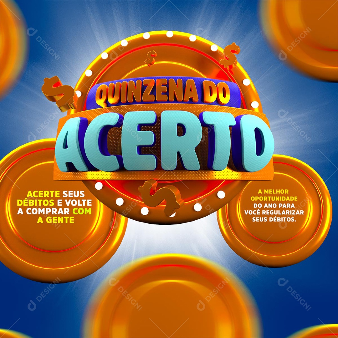 Selo 3D Para Composições Promoções Quinzena Do Acerto PSD