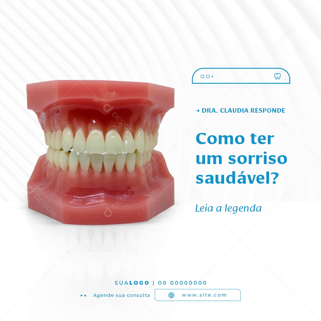 Como Ter um Sorriso Saudável? Dentista Social Media PSD Editável