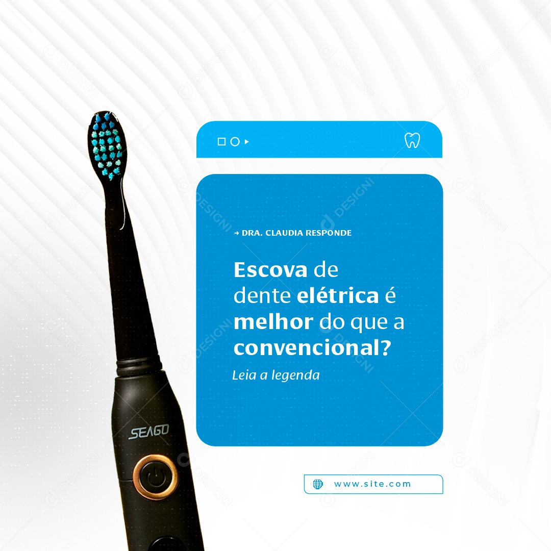 Social Media Dentista Escova de Dente Elétrica PSD Editável
