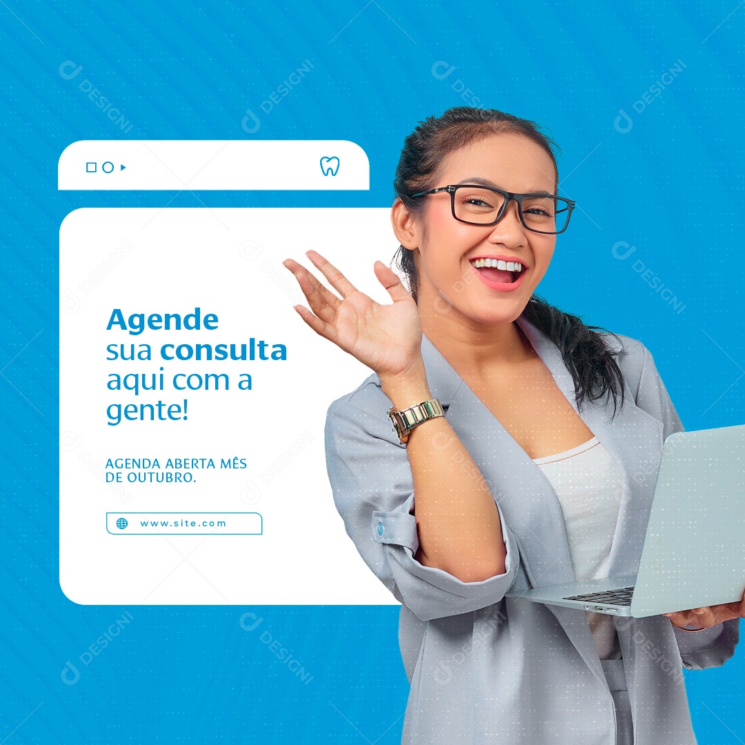 Agende sua Consulta Dentista Social Media PSD Editável